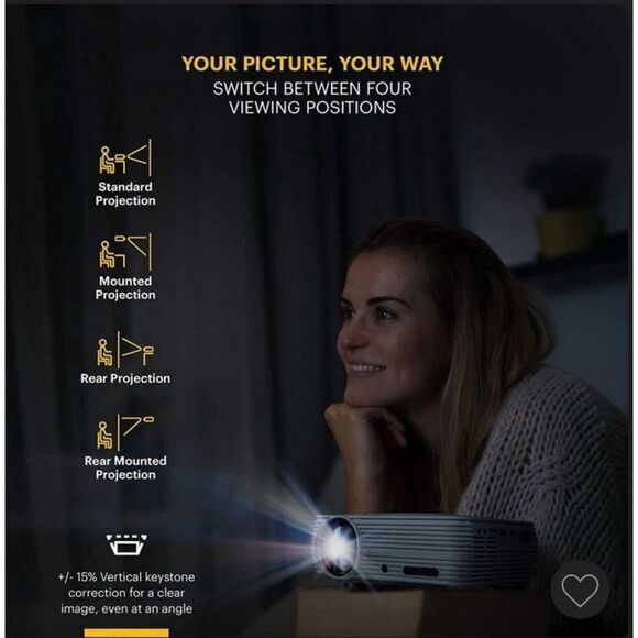 Kodak FLIK X7 Portable Projector, 720p Home Portable Projector. New in Box! - Picture 5 of 16